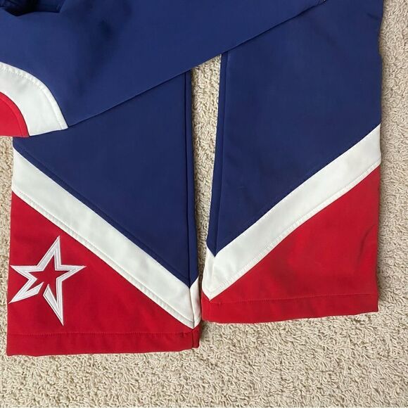 Women’s Perfect Moment Allos Ski Suit Navy Blue Red EUC Large Belted Ski Suit - Picture 6 of 13